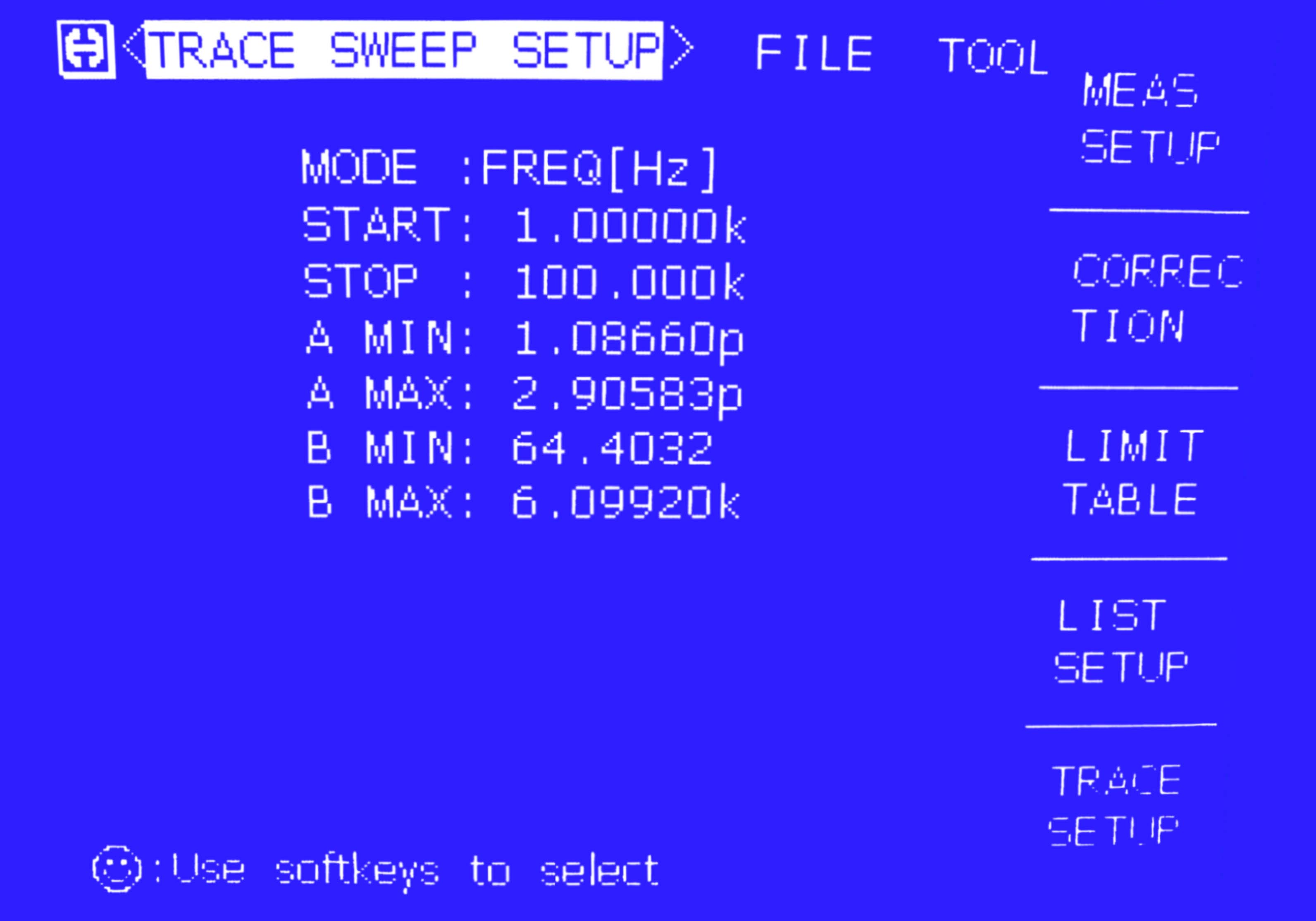 Trace Sweep Setup Trace Sweep Setup