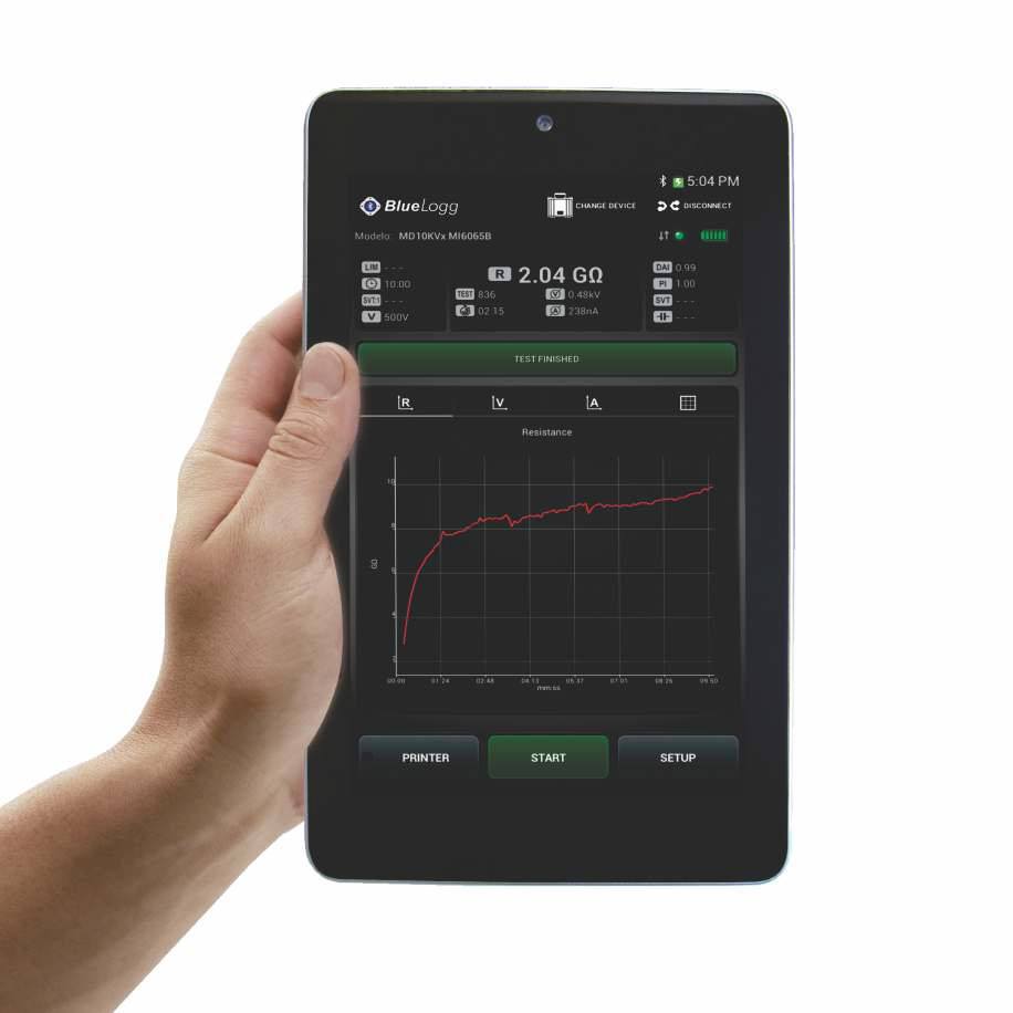 BlueLogg Software für Isolationsprüfgeräte