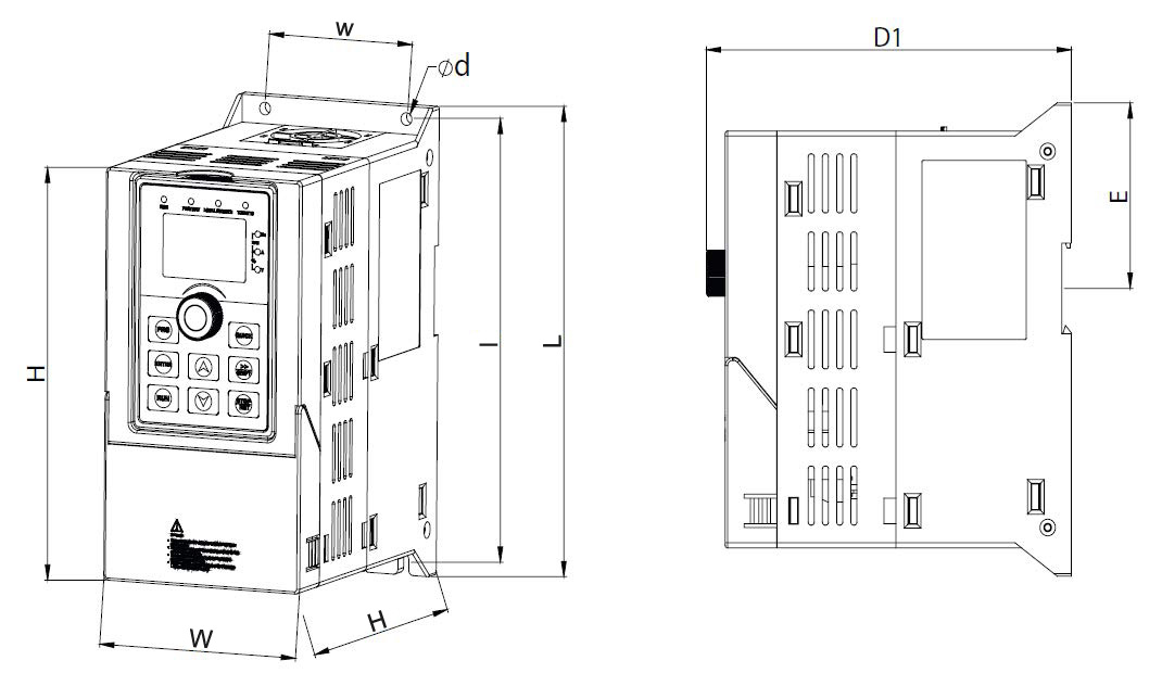 Frequency Inverter ST500 Dimensions