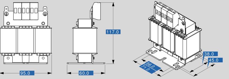 Reactor de motor MR3 400 6 dimensiones