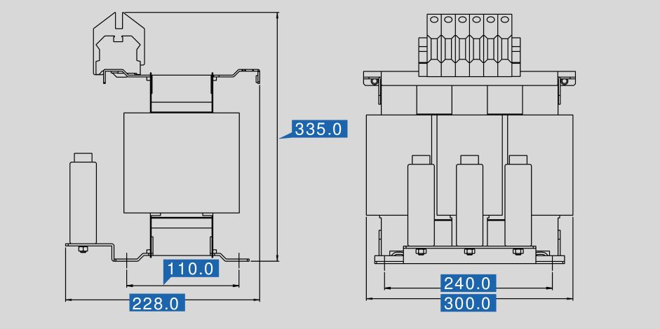 Dimensiones del filtro sinusoidal SFB 400/61