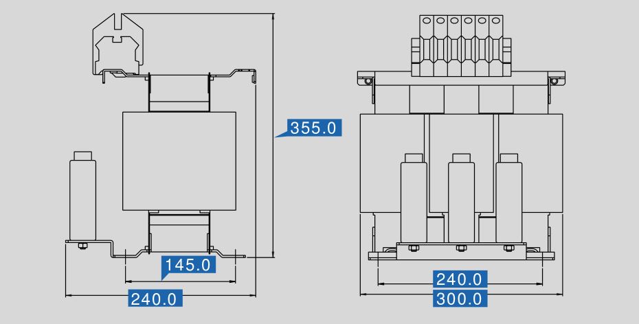 Sine filter SFB 400/90 dimensions