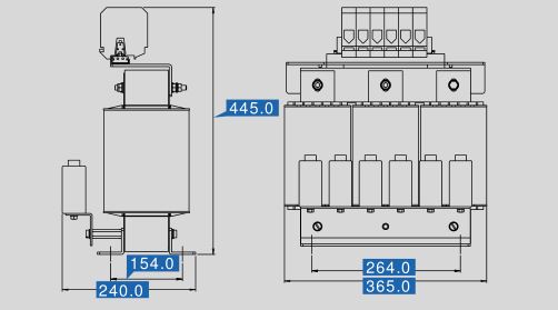 Sine filter SFB 400/180 dimensions