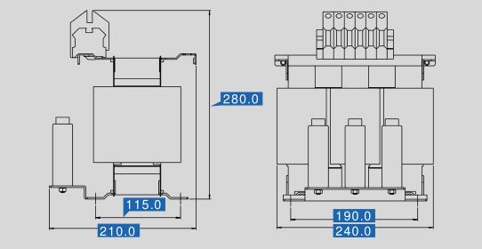 Sine filter SFB 400/37 dimensions