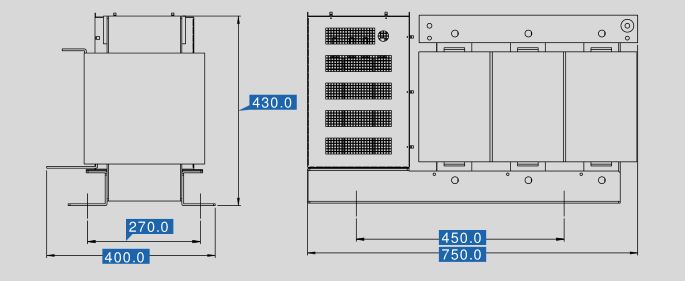 Dimensioni filtro sinusoidale SFB 400/480